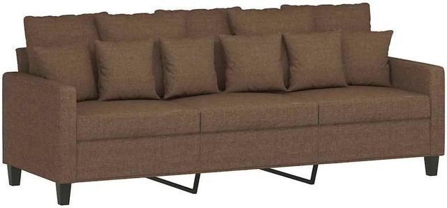 vidaXL 3-Sitzer-Sofa Braun Modern mit Stoffbezug und Metallrahmen B/T/H: 198 x 80 x 77 cm - Bild 1
