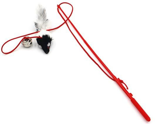 Puppy Town Teaser Stick Mausform, interaktiver Katzen-Teaser Stick, weiß - Bild 1