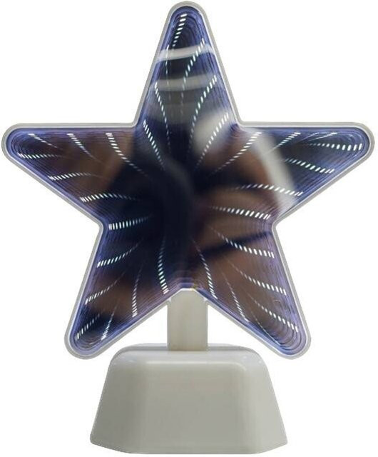 Pocoline LED-Infinityleuchte Stern in Weiß B/H/T: 7,2 x 19 x 15,5 cm - Bild 1