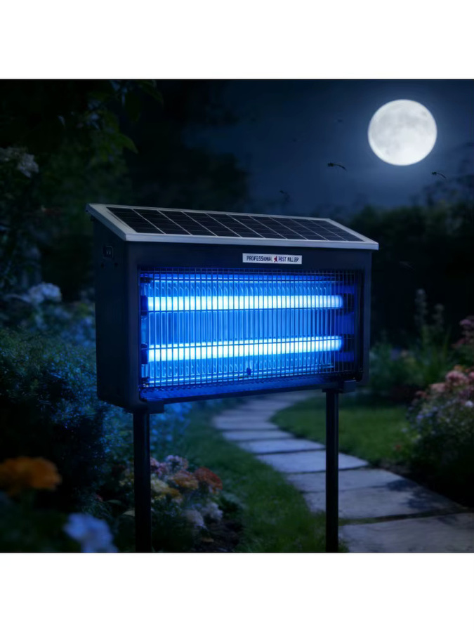 JOYINLED Solar-Mückenfalle für den Außenbereich mit UV-Licht und elektrischer Schockfunktion, wasserdicht, Farbe: Schwarz - Bild 7