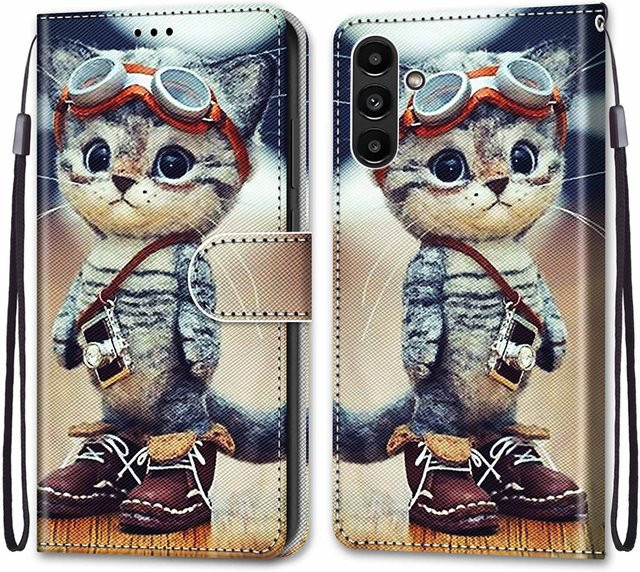 Luxuriöse bemalte Ledertasche als Schutzhülle für Samsung Galaxy A-Serie in Multicolour - Bild 1