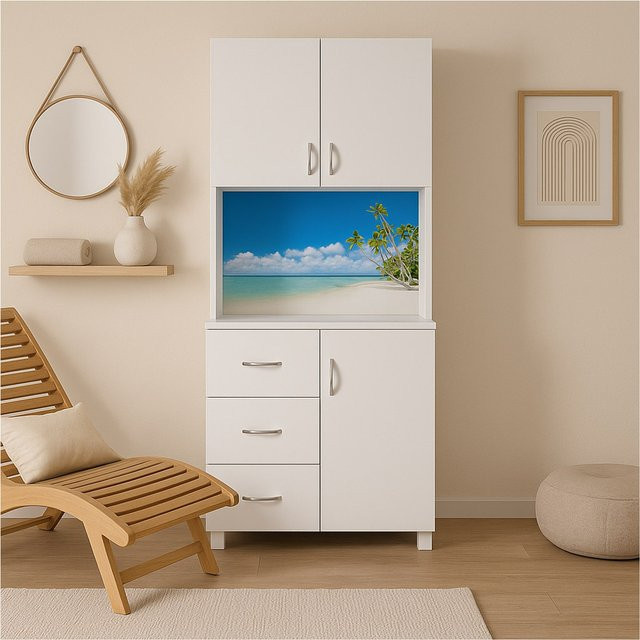 HTI-Living Schrank mit bedruckter Rückwand Palmen für die Küche - Bild 1