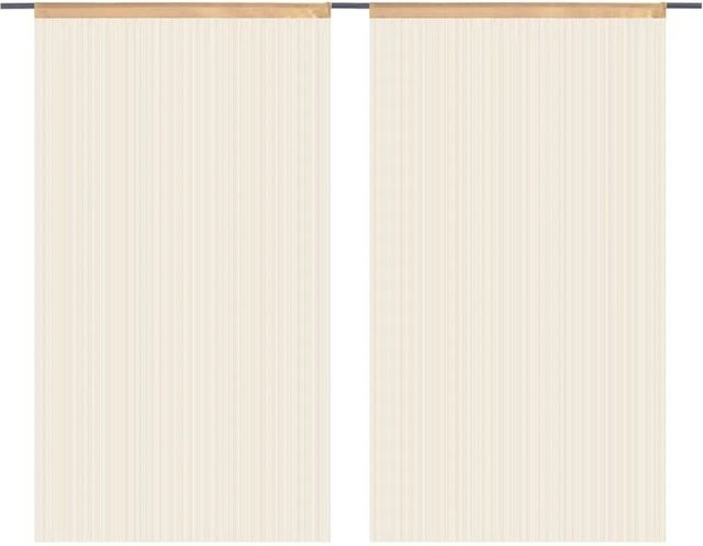 vidaXL Fadenvorhänge 2er-Set Beige B: 140 cm, H: 250 cm - Bild 1