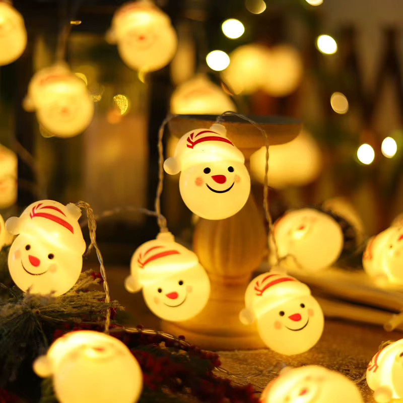 USB-Lichterkette mit Schneemann-Ornamenten für die Weihnachtsdekoration im Innenbereich, Warmweiß - Bild 3