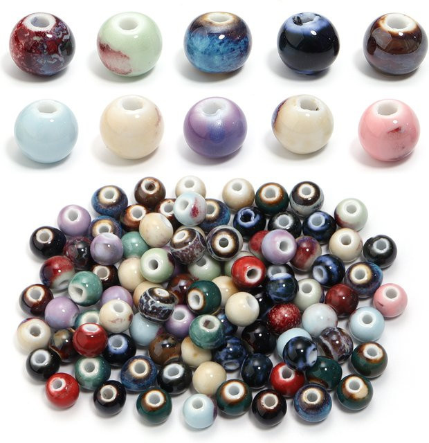 Xinyao Perlen Keramik, rund, 10 mm, 10 Stück - Bild 1