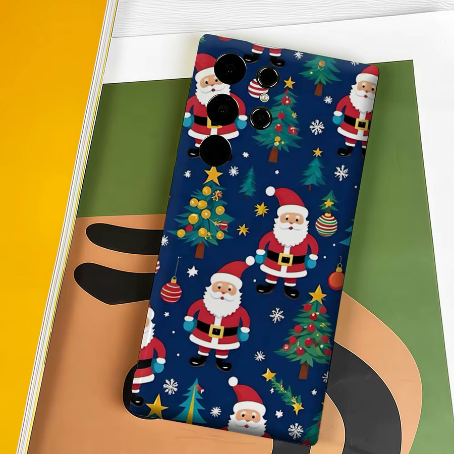 Aurbe Handyhülle für Samsung Galaxy S26 S25 S24 S23 Ultra Plus mit HD Weihnachtsmann-Muster in Mehrfarbig, Doppelschicht-Folienhülle - Bild 4