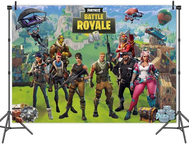 Fortnite Geburtstag Poster als bunte Party-Dekoration für Kinder mit Geburtsdatum als Fotografie-Requisit und Tischdekoration - Bild 1