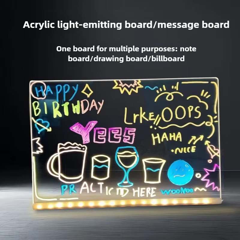 LED-Nachrichtentafel aus transparentem Acryl mit RGB-Farbwechsel, moderne USB-Werbetafel und Nachtlicht in Multicolour - Bild 3