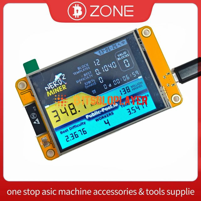 NerdMiner V2 Bitcoin Mining Maschine von nkeativas mit 2,8 Zoll Display für BTC Solo Lotterie, 350 kHz/s - Bild 1