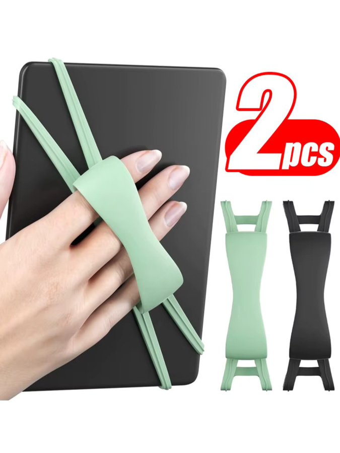 Weicher Silikon-Handriemen für E-Book-Tablets als komfortabler Fingergriffhalter in Schwarz oder Grün - Bild 6