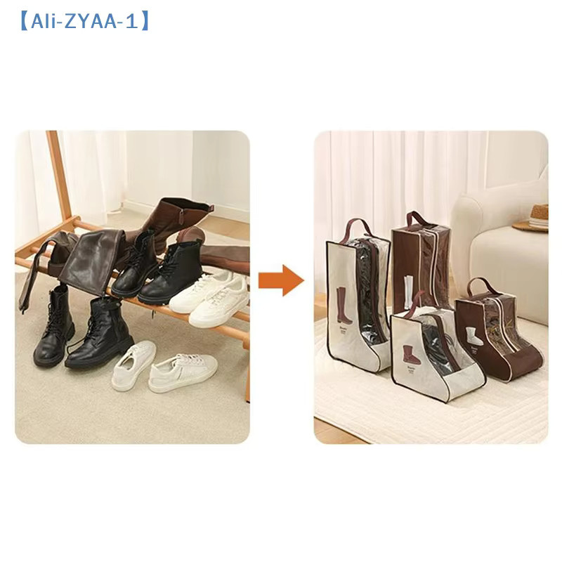 JETTING Schuhaufbewahrungstasche mit Griff in Braun, staubdichter Stiefelschutz für lange Stiefel und Stiefeletten aus Stoff mit Mesh-Einsatz - Bild 4