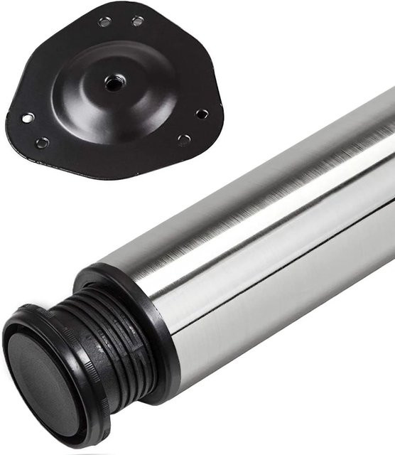 SO-TECH Tischbein aus Edelstahl gebürstet in Silber, Höhe: 87 cm, Durchmesser: 7,6 cm bis 8 cm - Bild 1