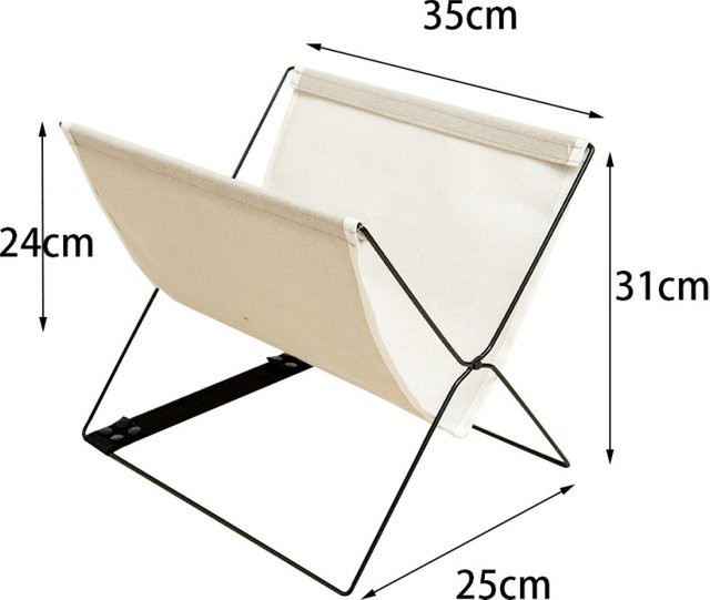Bodenstehender Zeitschriftenständer von smvp aus Metall mit grauem Stoffbezug, moderner Buchkorb für Wohnzimmer und Schlafzimmer, B/T/H: 35,0 x 32,0 x 35,0 cm - Bild 1