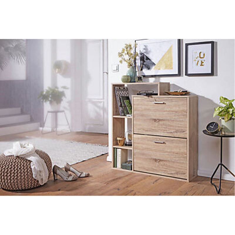 Schuhkipper Wohnling Eiche Sonoma Nachbildung Braun B/H/T: 24 x 93 x 85 cm - Bild 3