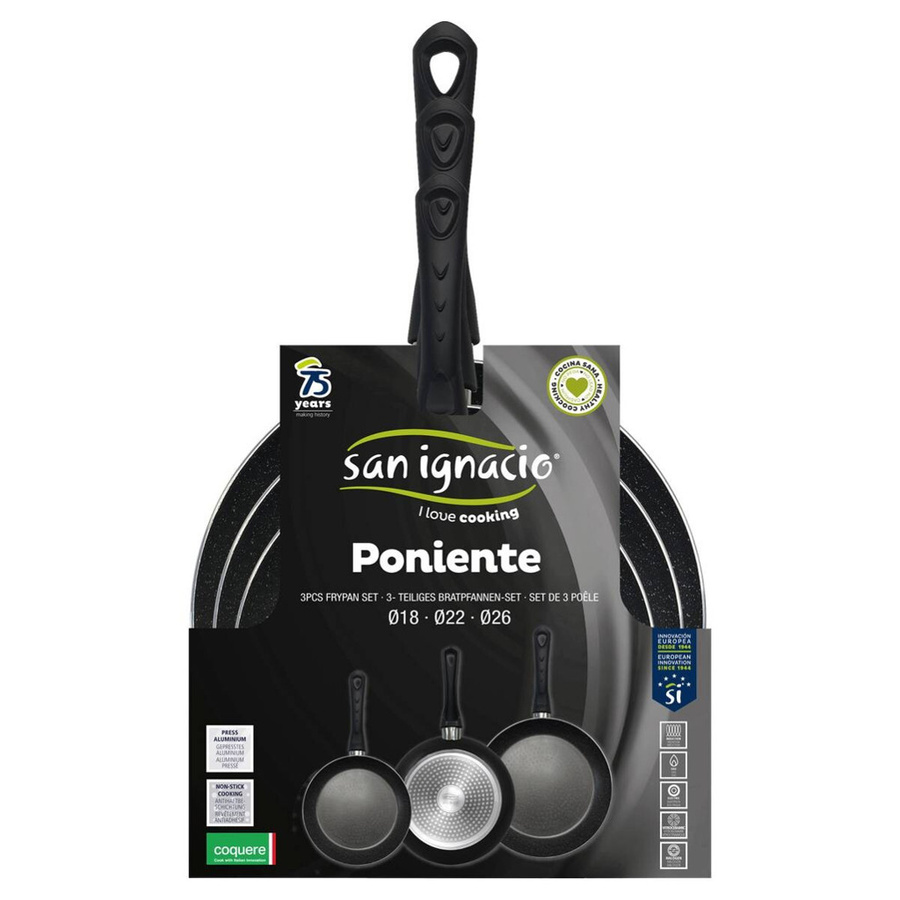 SAN IGNACIO Pfannenset Land Poniente, 3-teilig, Schwarz, Aluminium und Edelstahl mit Antihaftbeschichtung - Bild 3