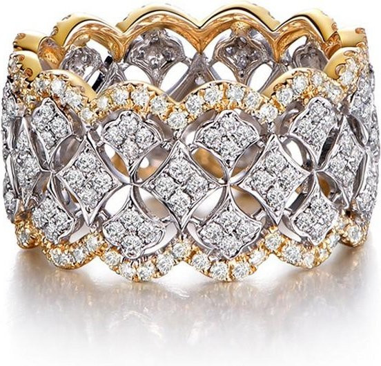 YIRAN Jewelry Ring, Kupfer, Bicolor, Zirkonia, Damen - Bild 1