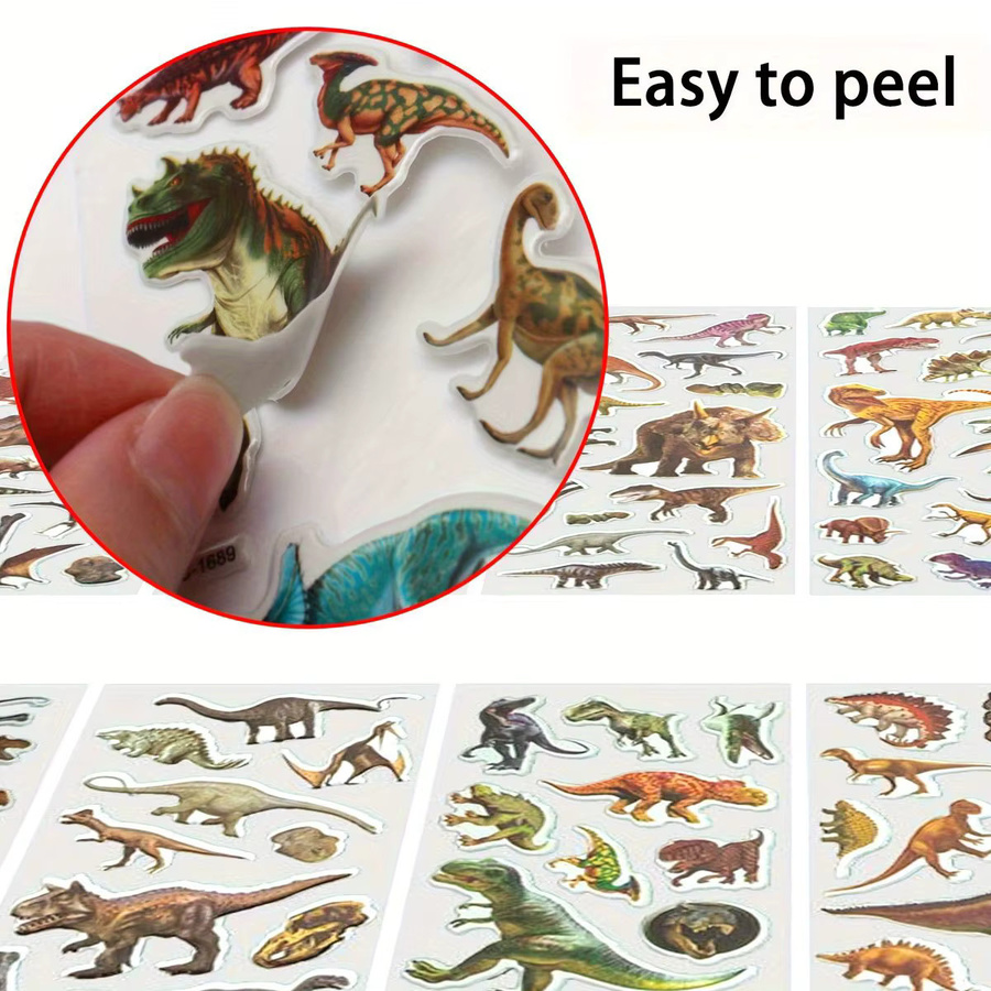 ZSY Dinosaurier-Aufkleber, 3D-Dino-Puffy-Aufkleber, 10-teiliges Set, multicolour - Bild 3