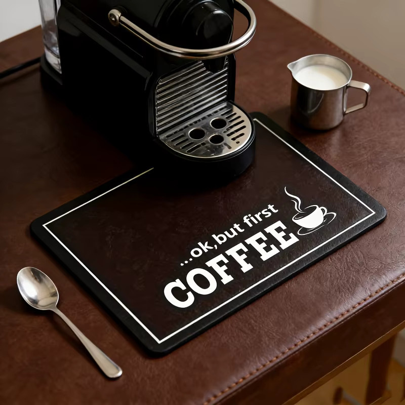 VIKAMA Abtropfmatte für Kaffeemaschinen und Bartheken aus Silikon, Schwarz, B/T: 30,0 x 20,0 cm - Bild 2