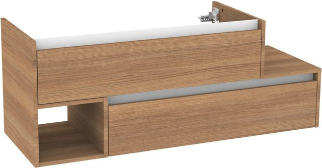 Fackelmann Waschbeckenunterschrank Vita in Oak Weiß, B/T/H: 128,5 x 50 x 46 cm - Bild 1