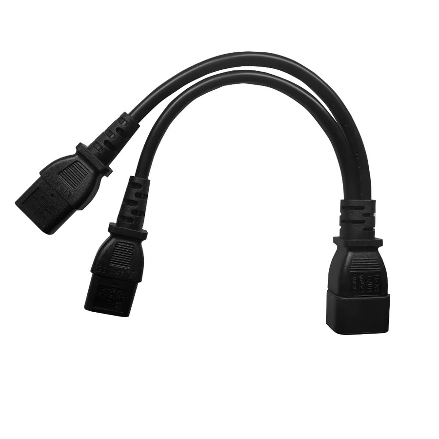 VBDWRM AC-Strom-Y-Splitterkabel in Schwarz mit IEC 320 C14 Stecker auf Dual C13 Buchse für PC-Netzteile und Monitore - Bild 3