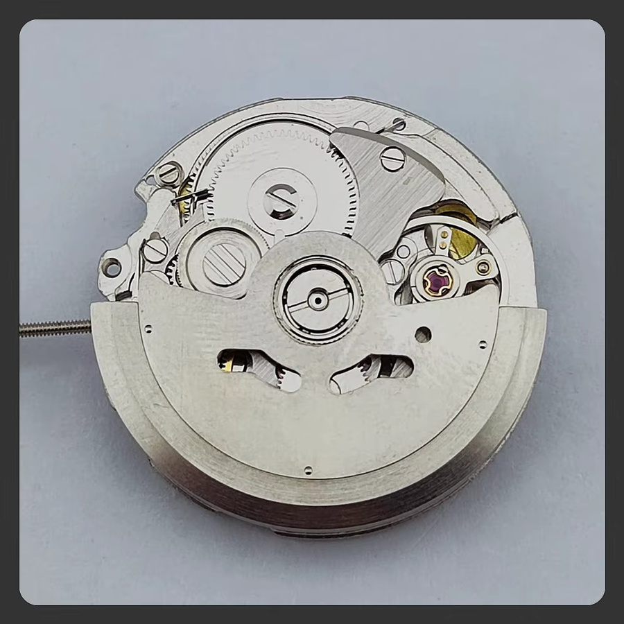 OUMASHI Uhrenteile, NH36-Uhrwerk, Automatik, weißes Datum, Silber - Bild 1