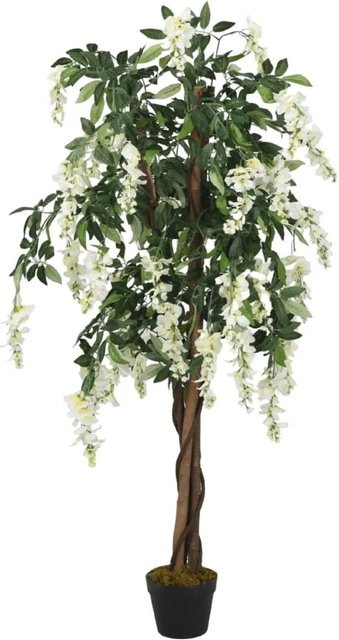 furnicato Künstlicher Glyzinienbaum mit 560 Blättern in Grün und Weiß, Höhe: 80 cm - Bild 1