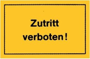 Hinweisschild Zutritt verboten von JÄGER in Gelb und Schwarz - Bild 1