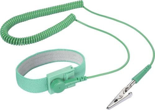 TRU COMPONENTS ESD-Handgelenkband mit 10mm Druckknopf in Grün, 2,5m Länge - Bild 1