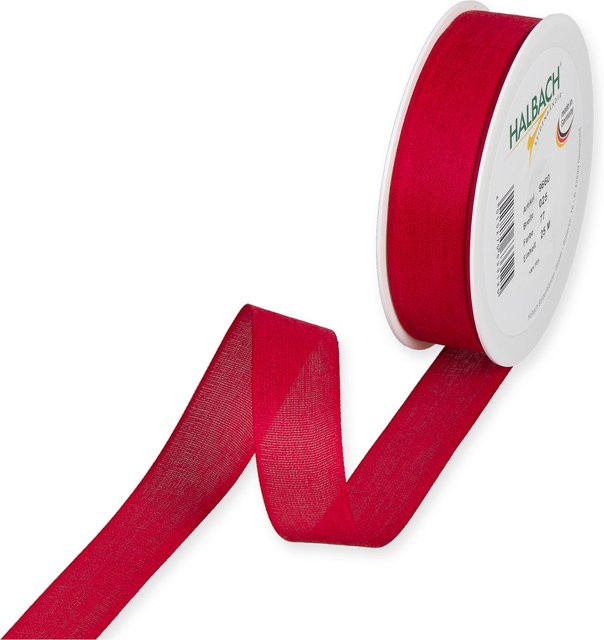 Halbach Dekoband in Baumwolloptik aus Polyester, Rot, Breite: 2,5 cm, Länge: 5 m - Bild 1