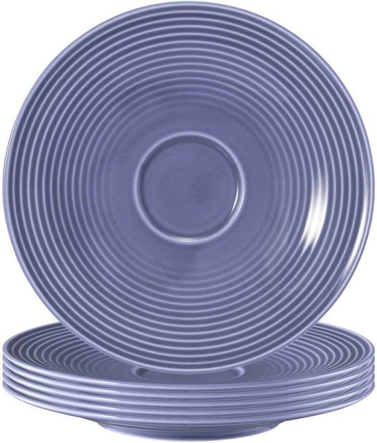 Seltmann Weiden Untertassen Beat Color Glaze aus Porzellan, Farbe: Lila, 6er Set, Durchmesser: 16,7 cm - Bild 1