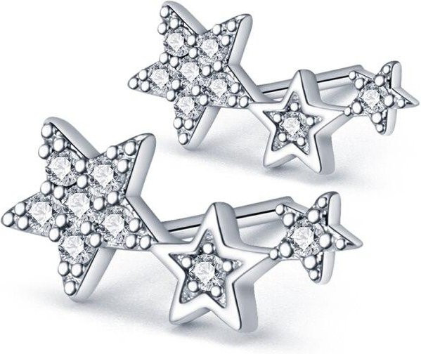 Ohrringe 925 Silber, Sternform, Bunt, Damen - Bild 1