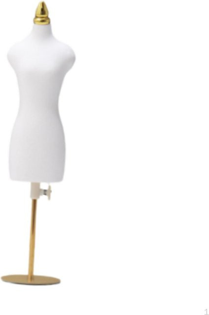 Verstellbare Mini-Schneiderpuppe von Wenjudy in Weiß mit goldener Metallbasis für Schneiderei und Bastelprojekte - Bild 1