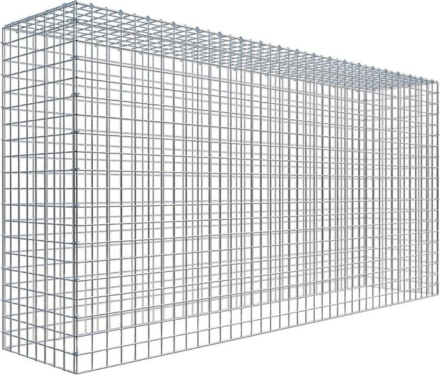 Gabiona C-Ring Anbaukorb Typ 3 in Silbergrau, Maschenweite 5 x 5 cm, B/T/H: 100 x 40 x 200 cm - Bild 1