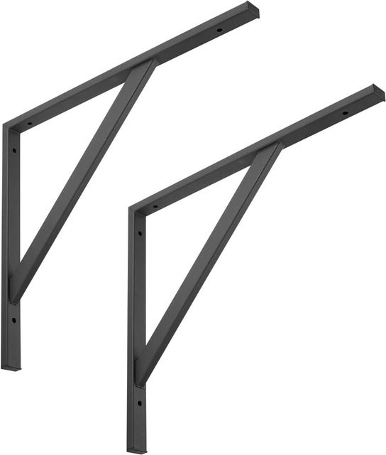 SO-TECH Schwerlastkonsole 2er-Set aus Stahl in Schwarz Matt, Breite: 49,5 cm, Tiefe: 41,5 cm - Bild 1