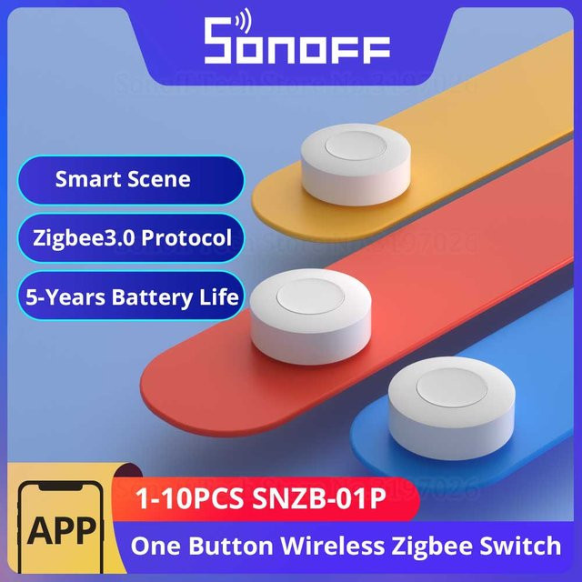 SONOFF SNZB-01P Smart Zigbee Wireless Switch in Weiß mit Zwei-Wege-Steuerung über eWeLink und TX Ultimate NSPanel Pro Switch - Bild 1