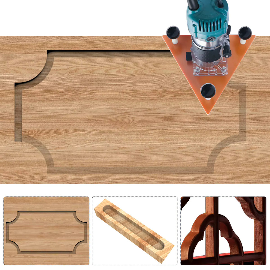 JIGHOLE Dreieck Fräser Tisch Einsatz in Orange zum Trimmen und Fräsen von Holz - Bild 4