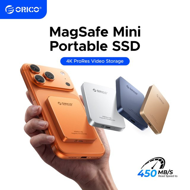 ORICO Tragbare Externe SSD USB 3.2 mit USB-C Anschluss in Orange - Bild 1