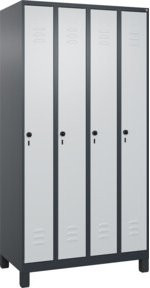 C+P Spind Classic PLUS Spind mit 4 Abteilen und Füßen, Farbe Grau, B/T/H: 100 x 50 x 195 cm - Bild 1