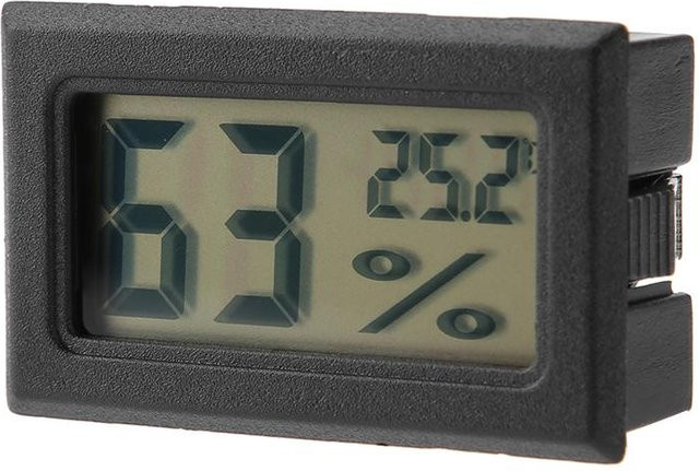 TOMTOP JMS Digitales Hygrometer-Thermometer mit eingebauter Sonde, Schwarz-Grau - Bild 1