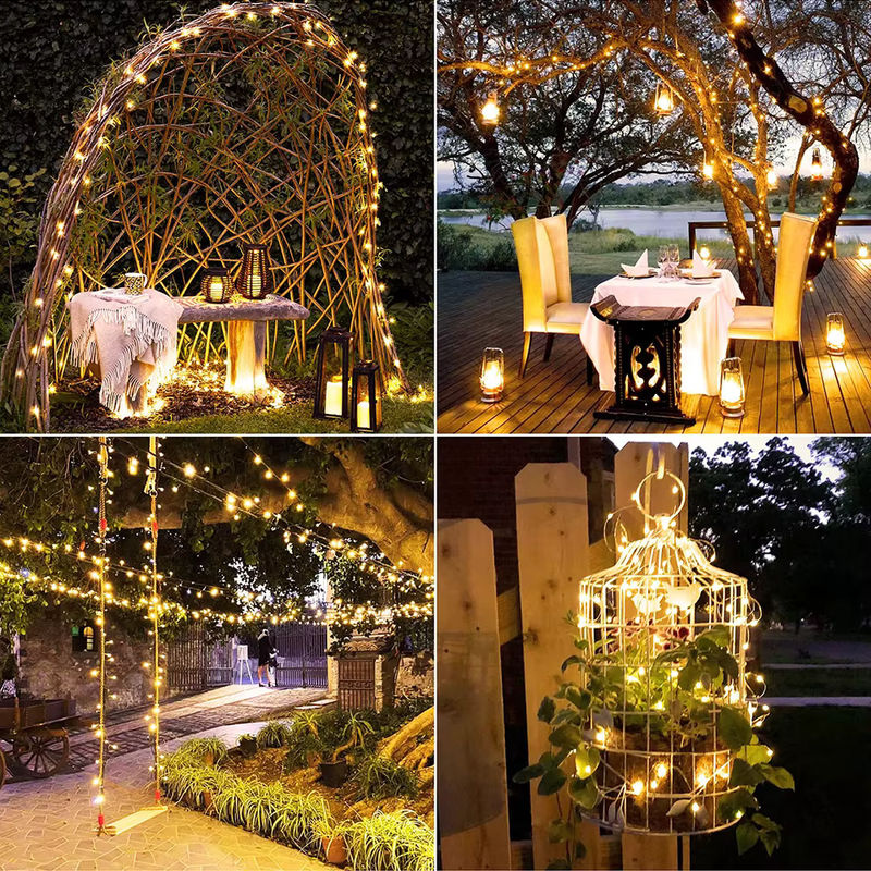 Topdii LED Solar String Fairy Lights Outdoor Wasserdichte Lichterkette für Garten Terrasse und Weihnachten - Bild 3