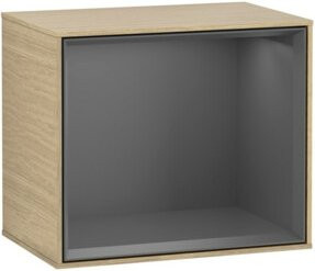 V&B Regalmodul Finion Wandregal mit integrierter Beleuchtung, Anthrazit und Eiche, B/T/H: 41,8 x 35,6 x 27,0 cm - Bild 1