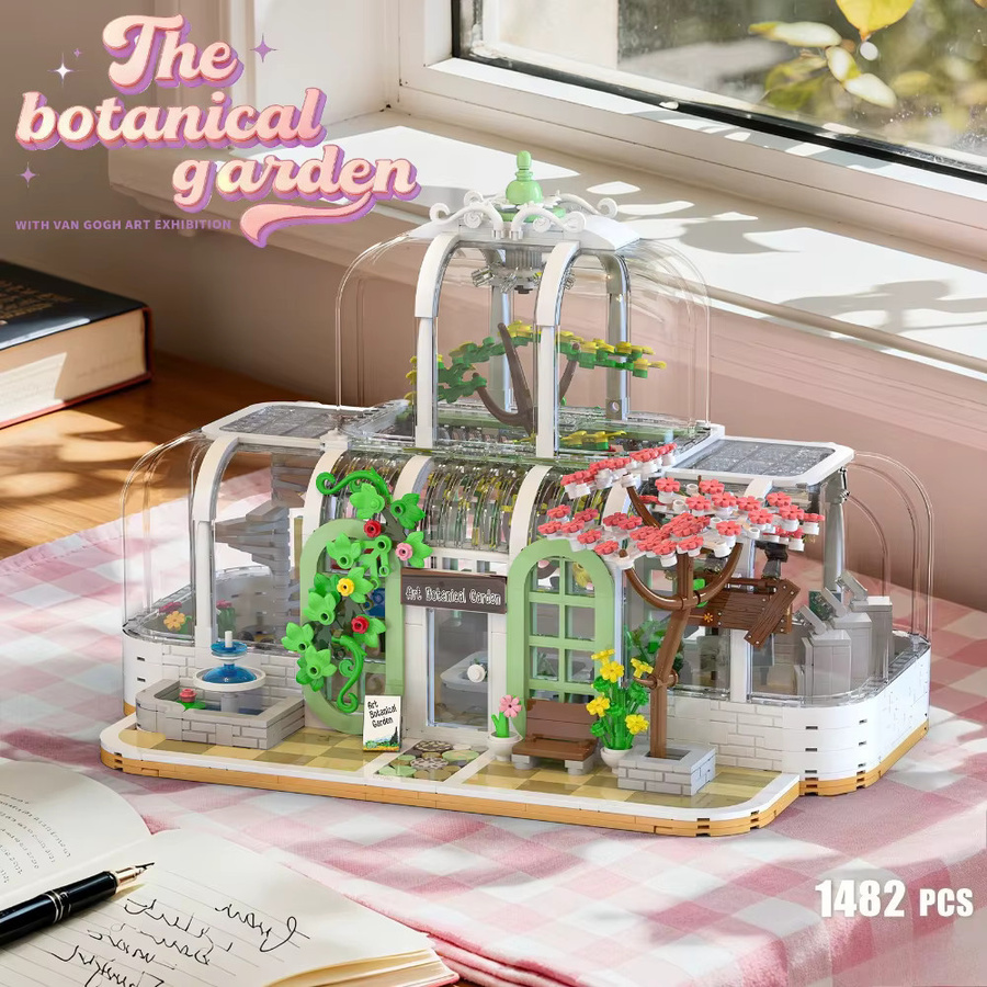 SixBricks MOC Kunst Transparent Baum Blume Haus, Bausteine Set - Bild 2