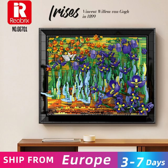 REOBRIX Iris-Blumen-Baustein, 3.480 Teile, floral - Bild 1