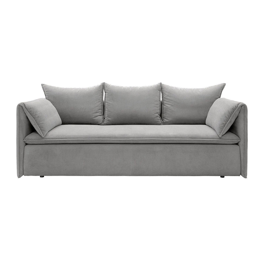 Vente-unique Schlafsofa Teodora in Grau mit Cord-Bezug, Breite: 218 cm - Bild 2