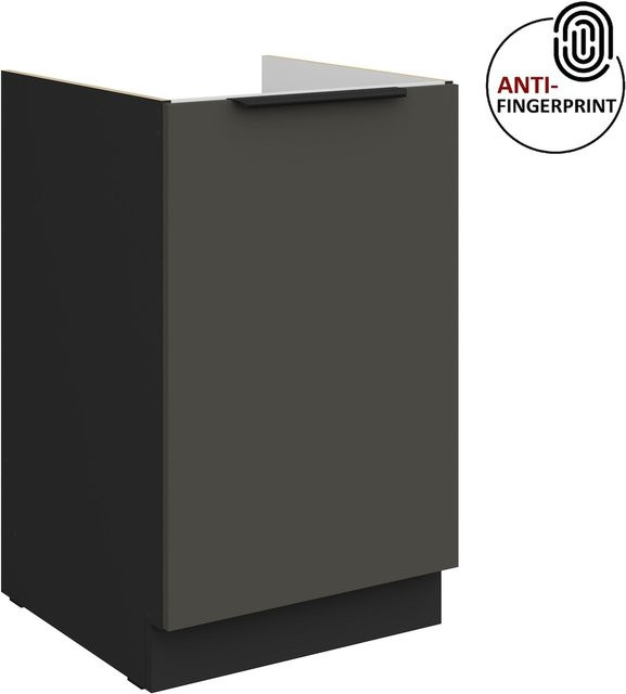 Küchen Spülenschrank ARIA in Graphite matt mit Anti-Fingerprint-Beschichtung, Breite: 50 cm - Bild 1