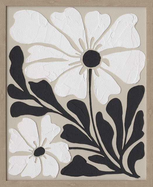 Art Universe Keilrahmenbild Boho Flowers in Beige und Weiß, B/H: 40 x 50 cm - Bild 1