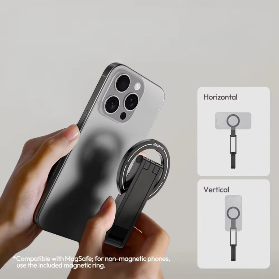ZHIO Magnetisches faltbares Handy-Stativ in Schwarz für Desktop, Live-Streaming und Vlogging - Bild 2