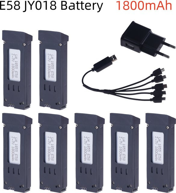 GAOLAG Lithium-Batterie für RC Drohnen und Quadcopter, 3,7 V, 1800 mAh, Schwarz, 3 Stück - Bild 1