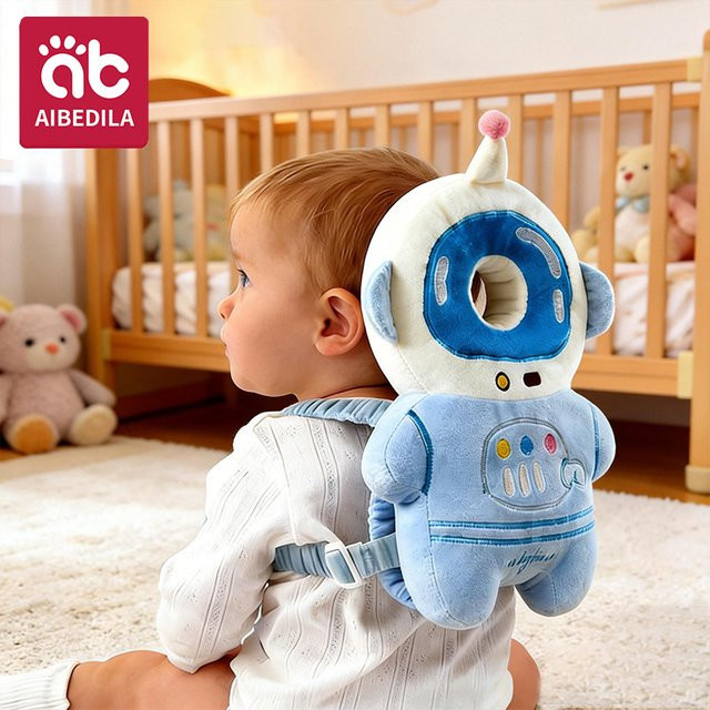 AIBEDILA Cartoon-Astronauten Sturzschutzkissen für Babys und Kleinkinder zum Kopf- und Rückenschutz - Bild 1