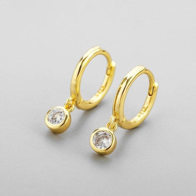 YIRAN Jewelry Creolen 925 Sterlingsilber, weißer Zirkon, Damen - Bild 1